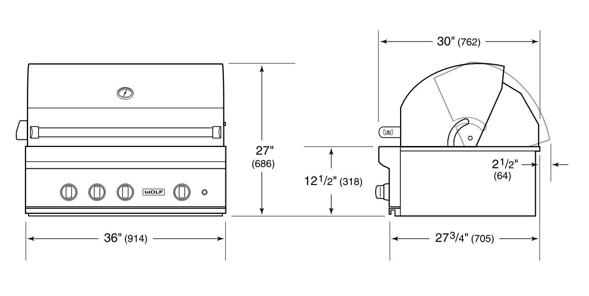 Asador de Gas 36" Wolf OG36