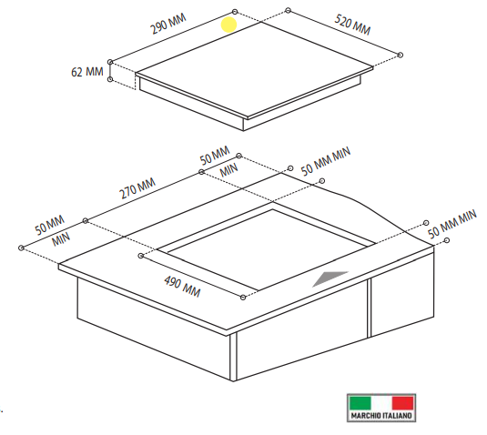 Parrilla de Inducción 30cm Tecnolam TIH30.NE