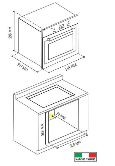 Horno Eléctrico 60cm Tecnolam TE60ELETTRICPLUS.NE