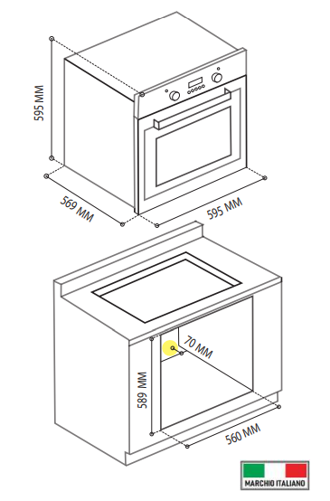 Horno de Vapor 60cm Tecnolam TE60STEAMPLUS.NE