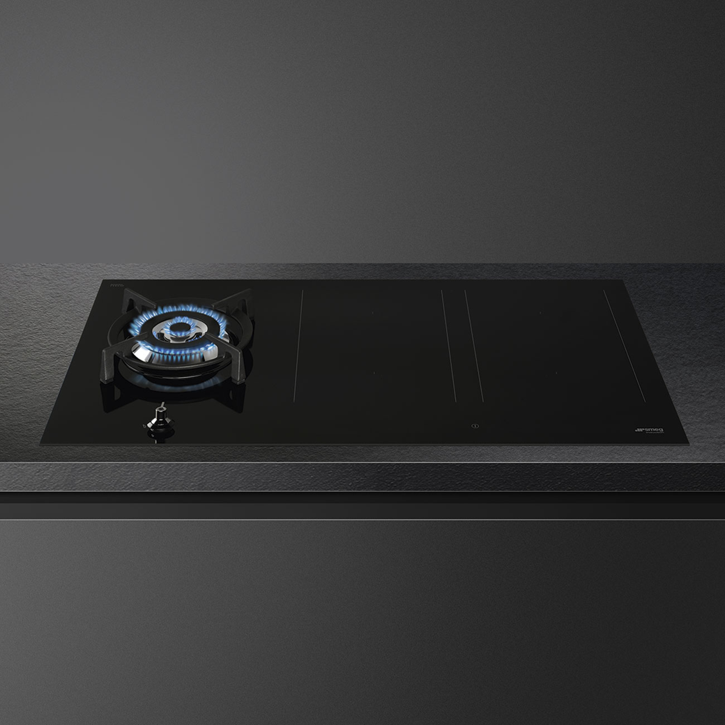 Parrilla Híbrida de Gas e Inducción 90cm Smeg PM3953D