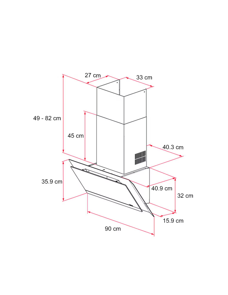Campana de Pared 90cm Teka DVI 98-G1 EOS BM