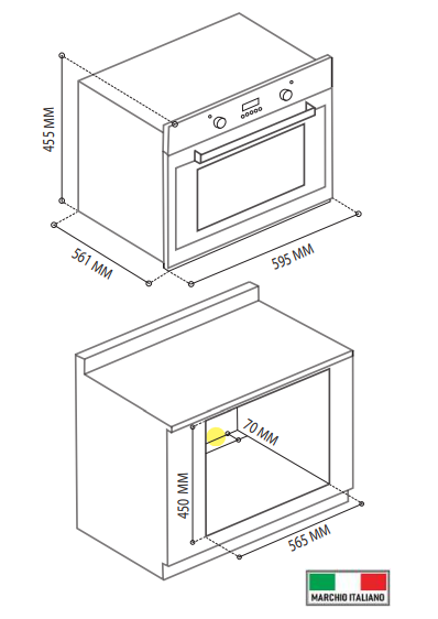 Microondas 60cm Tecnolam H45MWCG.NE