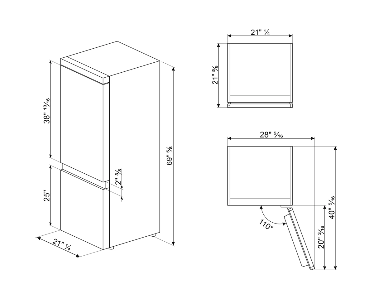 Refrigerador Bottom Mount 60cm Smeg CB2485U