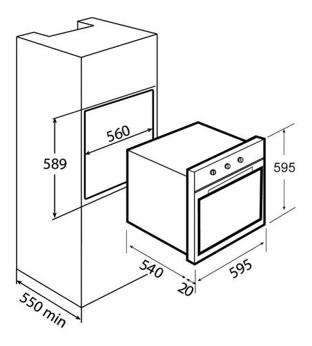 Horno Eléctrico 60cm Tecnolam TE60ELETTRICPLUS.AC