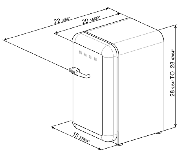 Frigobar Smeg FAB5URCR3